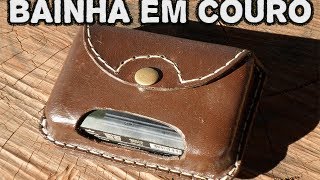 Bainha para Kit fogo bushcraft  Trabalho em Couro [upl. by Akeyla]