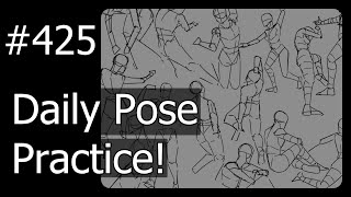 【Drawing Stream】Daily Pose Practice with POSEMANIACS【Day 425】 [upl. by Aehsat]