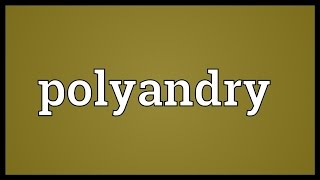 Polyandry Meaning [upl. by Adnilrev]