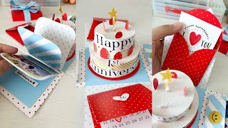 Exploding Gift Box Anniversary Card Birthday Gift Idea DIY Handmade Anniversary Gift [upl. by Ondrej]