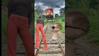 Funny train vs sand sculpture special effects on the dancing joker train driver tom new magical vfx [upl. by Katie]