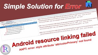 How to fix quotAndroid resource linking failedquot error in Android Studio [upl. by Grof552]