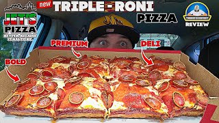 Jets Pizza® Triple  Roni Pizza Review 🍕  3 Different Types Of Pepperoni  theendorsement [upl. by Arrej]