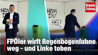 FPÖler wirft Regenbogenfahne weg – und Linke toben  kronetv NEWS [upl. by Adaran188]