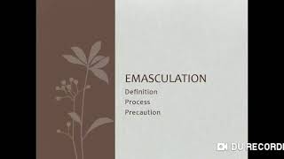 Emasculation Hindi  English explanation notes link below [upl. by Meara]