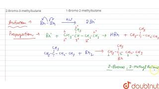 2Methylbutane on reacting with bromide in the presence of sunlight gives mainly [upl. by Marcille]