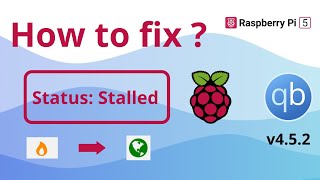 Raspberry Pi 5  Qbittorent v452  Status Stalled  How to Fix  Flame icon  Firewalled [upl. by Minerva885]