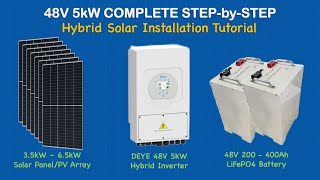 How To Build a 48V 5kW Deye Hybrid OnOffGrid Solar Power System  Complete Pro Level Tutorial [upl. by Waldman]