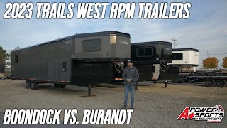 2023 Trails West RPM Boondock vs Chris Burandt Gooseneck Trailers Comparison [upl. by Cott]