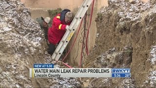 Crews to repair water main leak at Lincoln Co High School [upl. by Andras]