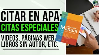 🔴 Citas especiales en APA vídeos páginas web libros sin autor o fecha etc SÉPTIMA EDICIÓN 2024 [upl. by Mcnully]