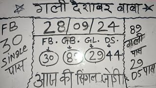 Single Jodi 28 September 2024 Satte ki khabar Gali Satta king Disawar mein kya Lucky king [upl. by Brendan]