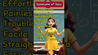 Synonyms of Easy  English vocabulary synonyms vocab englishlanguage youtubeshorts [upl. by Uolyram]