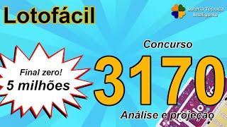 ANÁLISE E PROJEÇÃO PARA O CONCURSO 3170 DA LOTOFÁCIL [upl. by Labotsirhc]