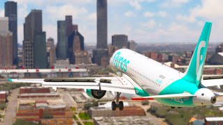 Crazy Plane Airbus A320 Flynas Flight Landing at George Bush Airport [upl. by Bonar]