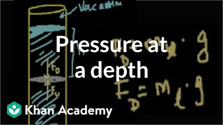 Pressure at a depth in a fluid  Fluids  Physics  Khan Academy [upl. by Asinla316]