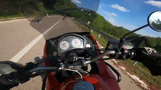 Honda Transalp 650 vs KTM Duke 390 on the twisties [upl. by Wiskind]