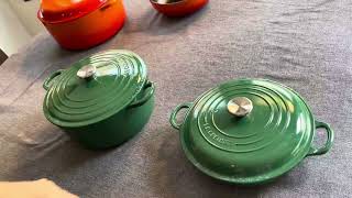 Le Creuset Olive Branch Collection vs Le Creuset Signature Enameled Cast Iron Round Dutch Oven [upl. by Naujahs]