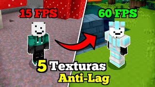 🔴 5 Texturas ANTI LAG en Minecraft PE 121X  Aumenta los FPS en tu Minecraft Bedrock 121 [upl. by Enomys702]