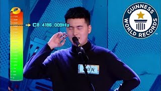 Highest vocal note  male  Guinness World Records [upl. by Theodore434]