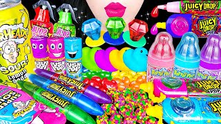 ASMR RAINBOW AMERICAN CANDY JELLY 독특한 미국캔디 먹방 LOLLIPOP BOTTLE POP CANDY MARSHMALLOW 반지사탕 젖병사탕 젤리 [upl. by Eireva692]