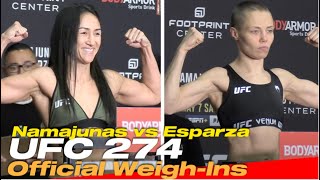 UFC 274 Official WeighIns Rose Namajunas vs Carla Esparza [upl. by Enel]