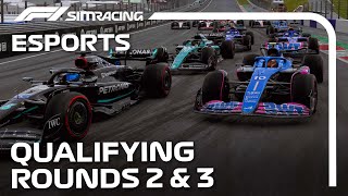 Qualifying I F1 Sim Racing World Championship 20232024 I Round 2 amp 3 I Jeddah amp Spielberg [upl. by Hailahk]