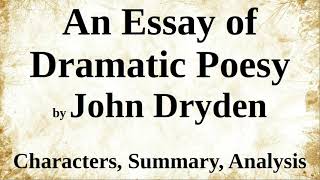 An Essay of Dramatick Poesie by John Dryden  Characters Summary Analysis [upl. by Winnie]