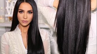 HOW TO SLEEK amp SHINY STRAIGHT HAIR  Carli Bybel [upl. by Tnerual]