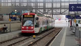 City Bahn Tram Chemnitz Umschaltung von Elektro auf Diesel und Ausfahrt Hauptbahnhof [upl. by Ludwig459]