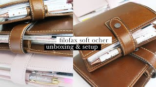 Filofax Personal Malden Soft Ocher Unboxing amp Setup  Ariebea [upl. by Htnnek]