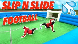 GIANT SLIP N SLIDE FOOTBALL ⚽️💦  BILLY WINGROVE VS JEREMY LYNCH [upl. by Eiznekcam]