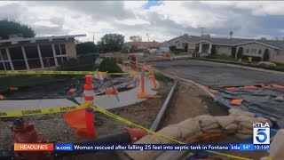 Massive landslide threatens homes in Rancho Palos Verdes [upl. by Anegal619]