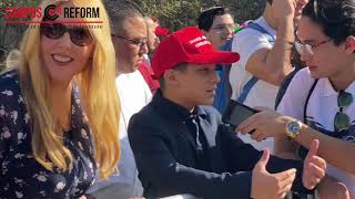 Communistlinked group protests Trump Jr Charlie Kirk at UCLA [upl. by Rubinstein]