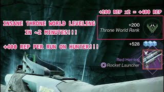 INSANE THRONE WORLD FYNCH RANK FARMING ON HUNTER How To LEVEL FAST amp EASY Destiny 2 Witch Queen [upl. by Pass]