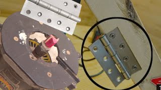 how to Door hinges install  router machine [upl. by Kerge]