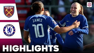 Chelsea vs West Ham United  Highlights  FA Womens Super League 24032024 [upl. by Aonehc512]