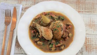 French Bacon and Mushroom Casserole  poulet cocotte grand mere [upl. by Edya364]