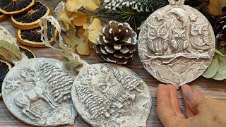 DIY Easy Rustic Christmas Ornaments 🎄 Air Dry Clay Ideas [upl. by Woodson]