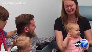 Mom cries as young daughter hears for first time thanks to cochlear implants [upl. by Arabrab194]