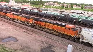 BNSF in Union Pacifics Railyard Marshalltown Iowa [upl. by Anilah]