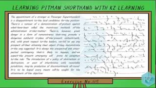 Pitman Shorthand  Exercise No115 Dictation 60 WPM  KZ Learning [upl. by Drawoh]