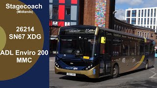 Stagecoach 26214 SN67 XDG ADL Enviro 200 MMC Voith [upl. by Ynwat]