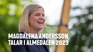 Magdalena Anderssons tal i Almedalen 2023 [upl. by Adnoma623]