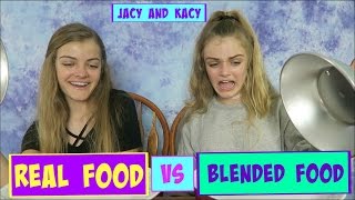 Real Food vs Blended Food Challenge  Jacy and Kacy [upl. by Lianne]