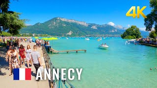 Annecy France picturesque lake side walking tour most beautiful town in France 4K [upl. by Ellita]