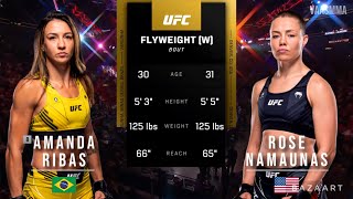 AMANDA RIBAS VS ROSE NAMAJUNAS FULL FIGHT UFC VEGAS 89 [upl. by Kinelski]