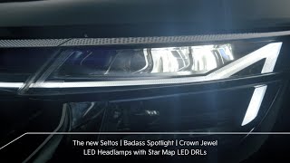 The new Seltos  Badass Spotlight  Crown Jewel LED Headlamps with Star Map LED DRLs [upl. by Abita]