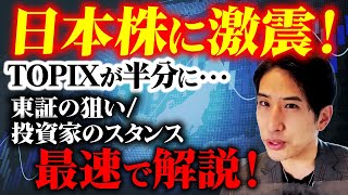 日本株に激震！TOPIXが半分になる。いい所と悪い所、東証の狙いと個人投資家のスタンス、最速解説！ [upl. by Iline]