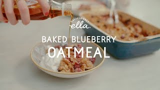 Baked Banana amp Blueberry Oatmeal  Deliciously Ella  Vegan [upl. by Hakvir]